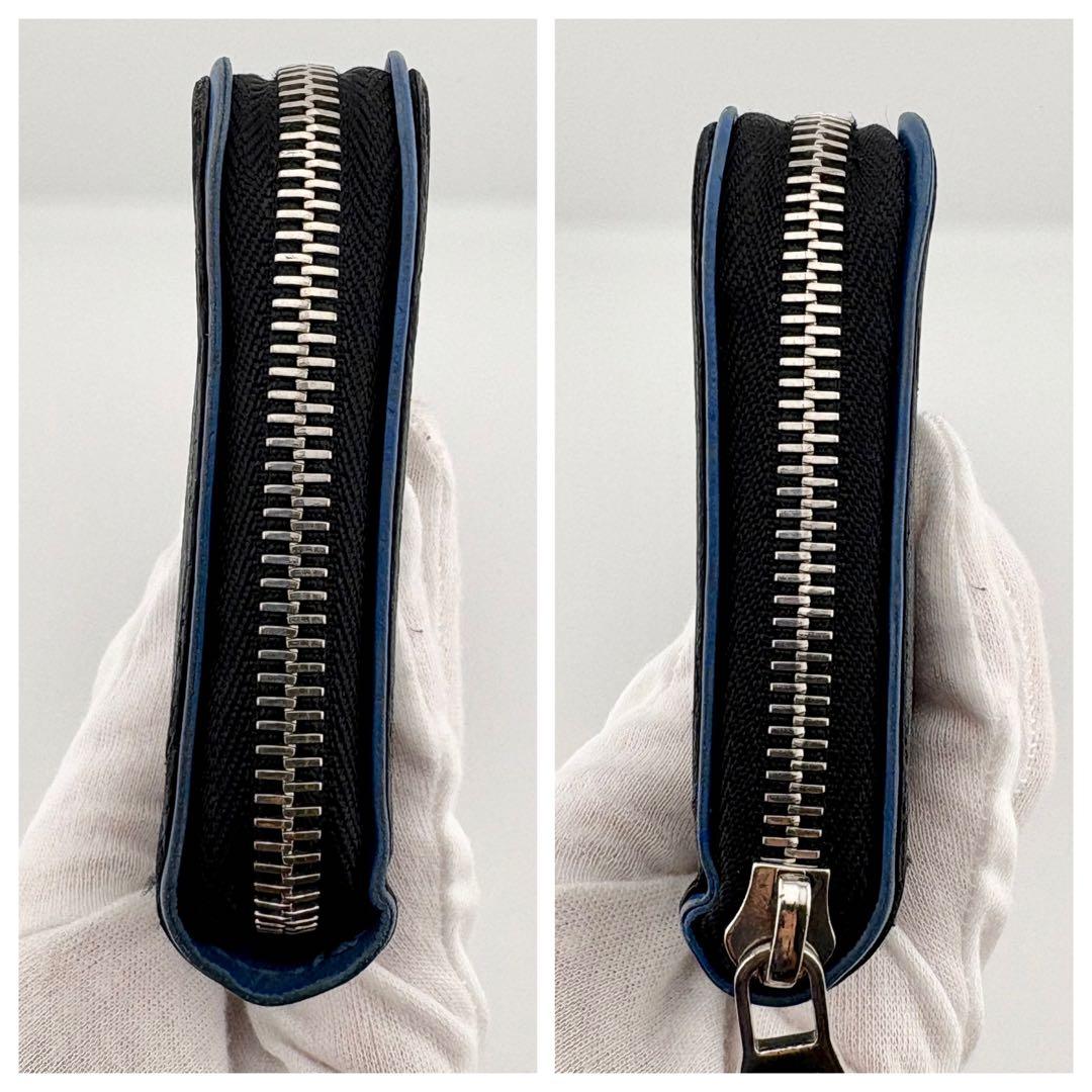 【美品✨】ルイヴィトン ジッピー ヴェルティカル ダミエグラフィット 青 ブルー