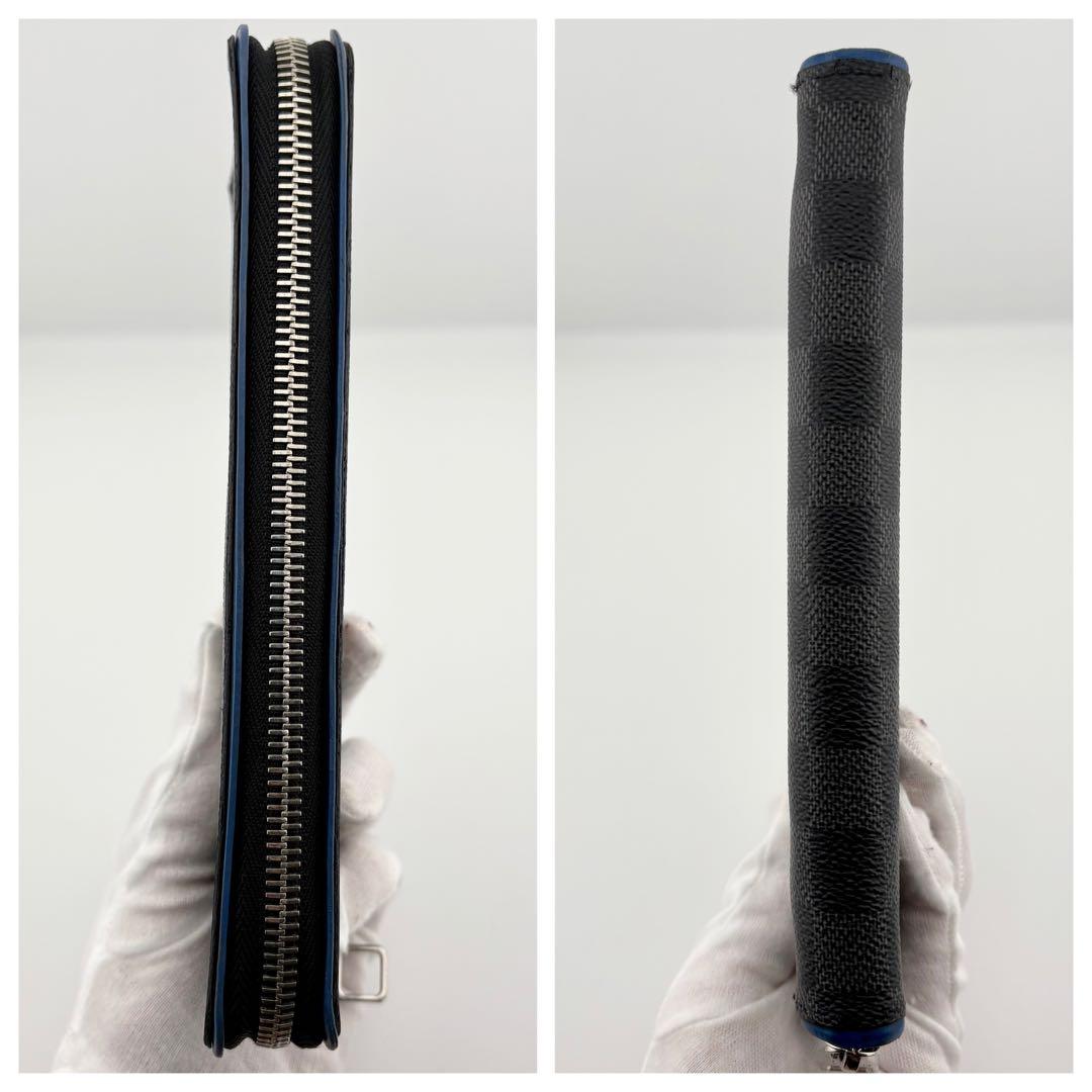 【美品✨】ルイヴィトン ジッピー ヴェルティカル ダミエグラフィット 青 ブルー
