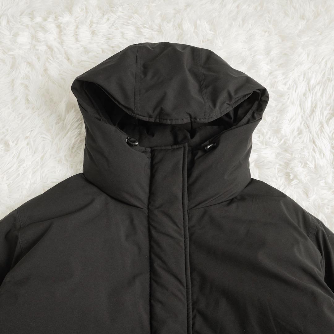 美品 スピックアンドスパン 撥水フーデッドダウンコート 36 ブラック