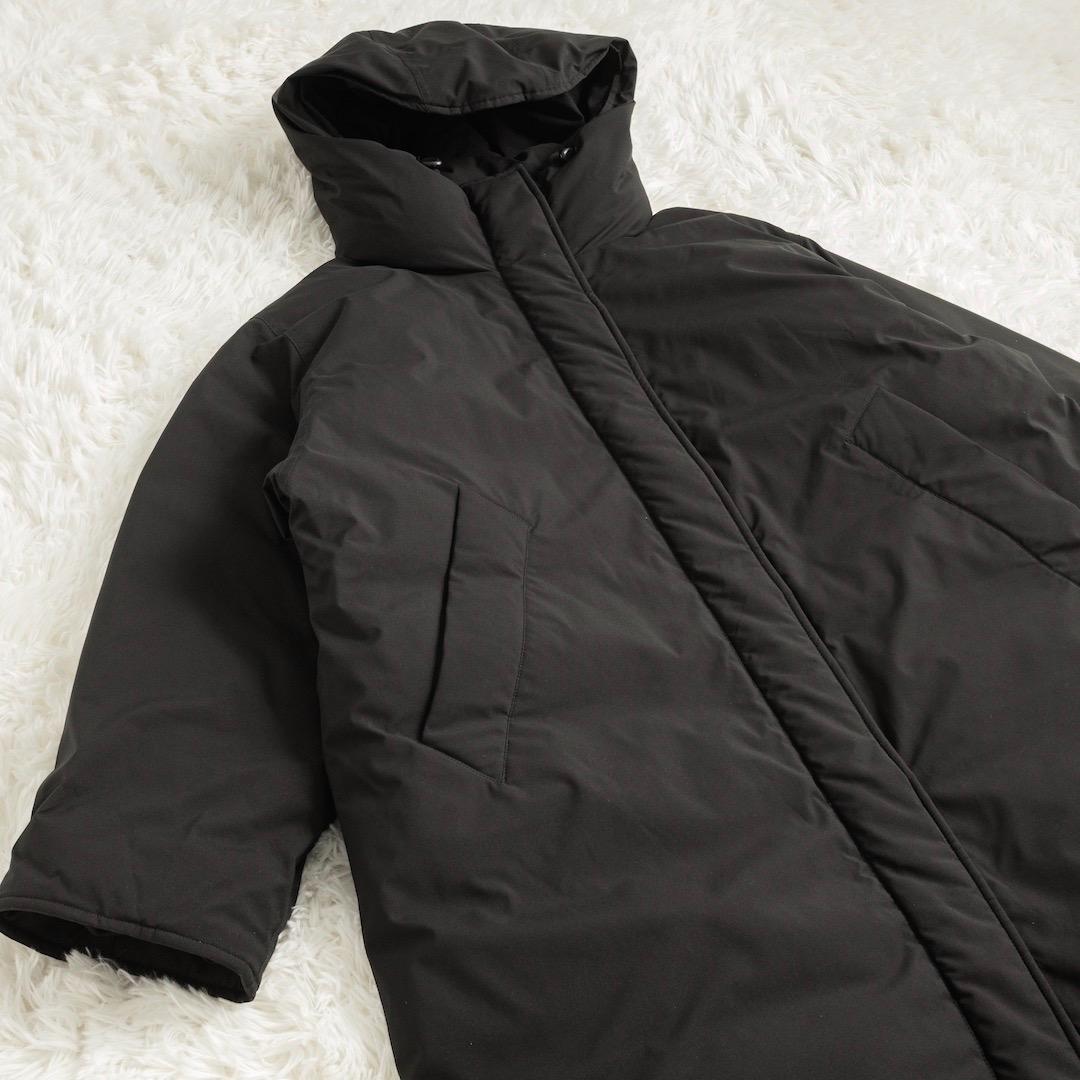 美品 スピックアンドスパン 撥水フーデッドダウンコート 36 ブラック