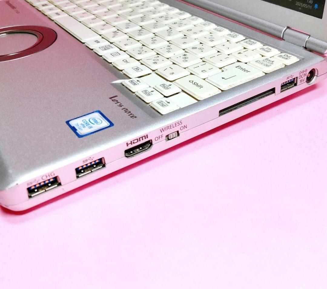 小型軽量‎❣️オフィス✨DVD✨SSD128✨i5✨カメラ付レッツノートパソコン