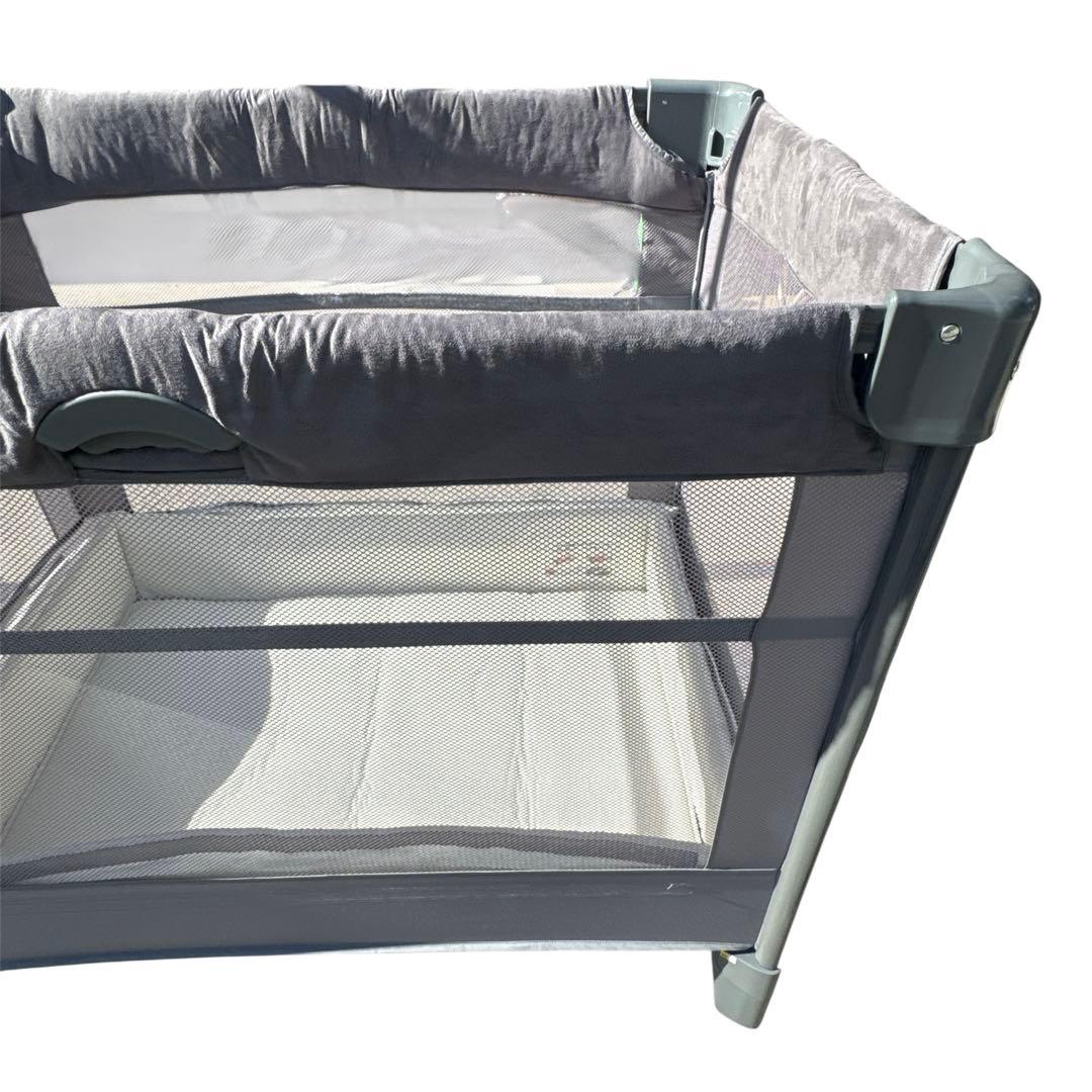 〚美品〛✦Aprica ココネルエアープラスAB ベビーベッド グレー✦