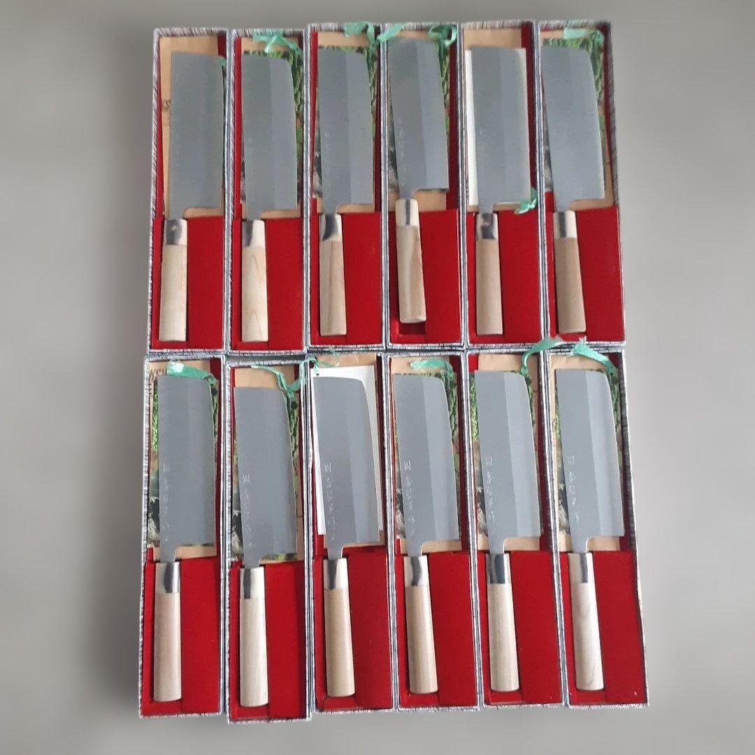 貴重　家弘光作　艶消し仕上げ菜切り包丁１２本