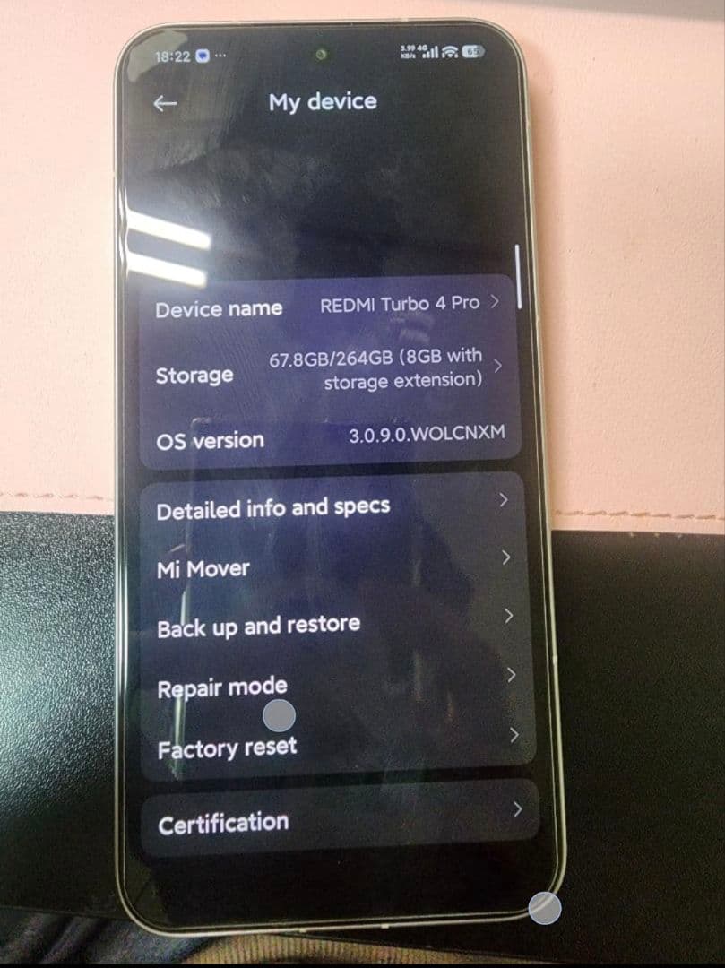 Redmi Turbo 4 Pro 12.256GBの中国版