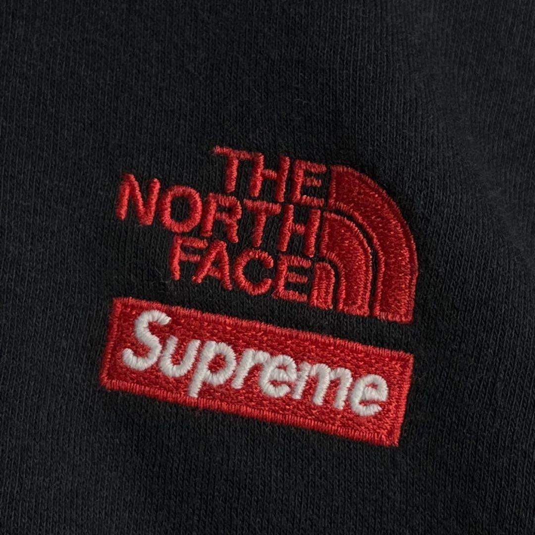 【限定コラボ品】シュプリーム×ノースフェイス☆両面ロゴ入りパーカー 即完売.