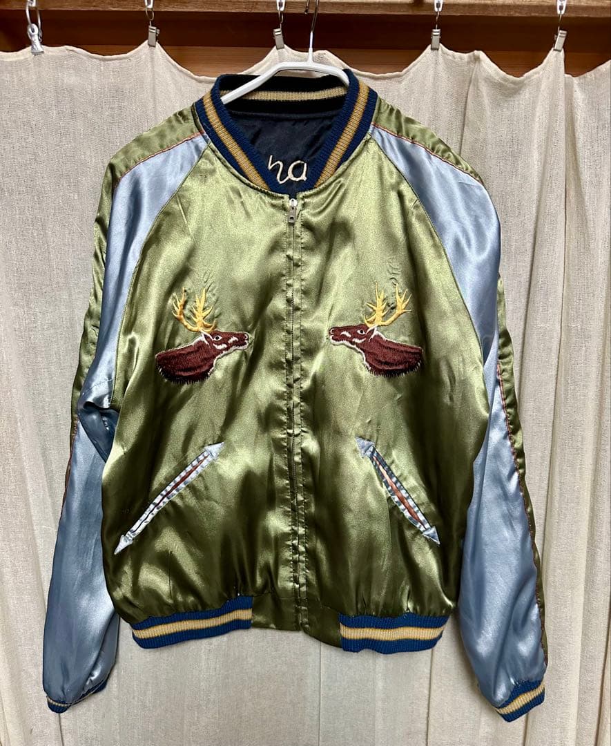 テーラー東洋 スカジャン　龍✖️鹿　ブラック　グリーン