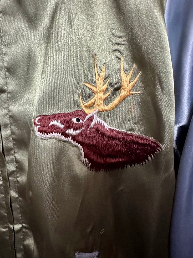 テーラー東洋 スカジャン　龍✖️鹿　ブラック　グリーン