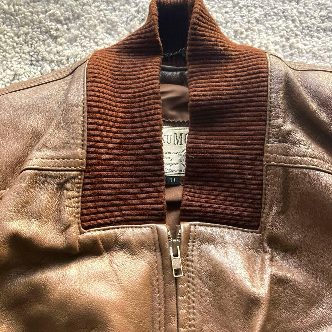 o*o様 ラムレザー ボンバージャケット L フライトジャケット ショート丈 茶