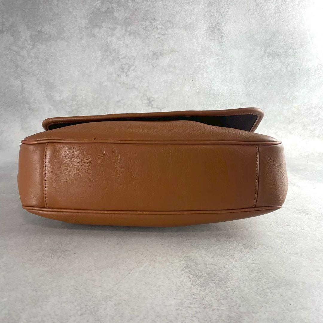 コーチ　ヘリテージ　マップバッグ　ショルダーバッグ レザー　ブラウン