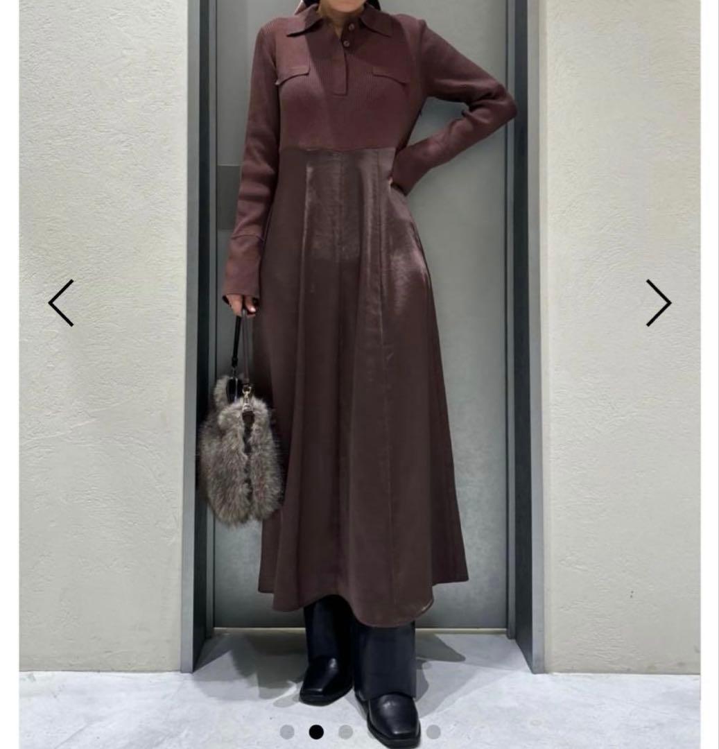 新品♡FRAY I.D オープンポロカラーニットワンピース　フレイアイディー