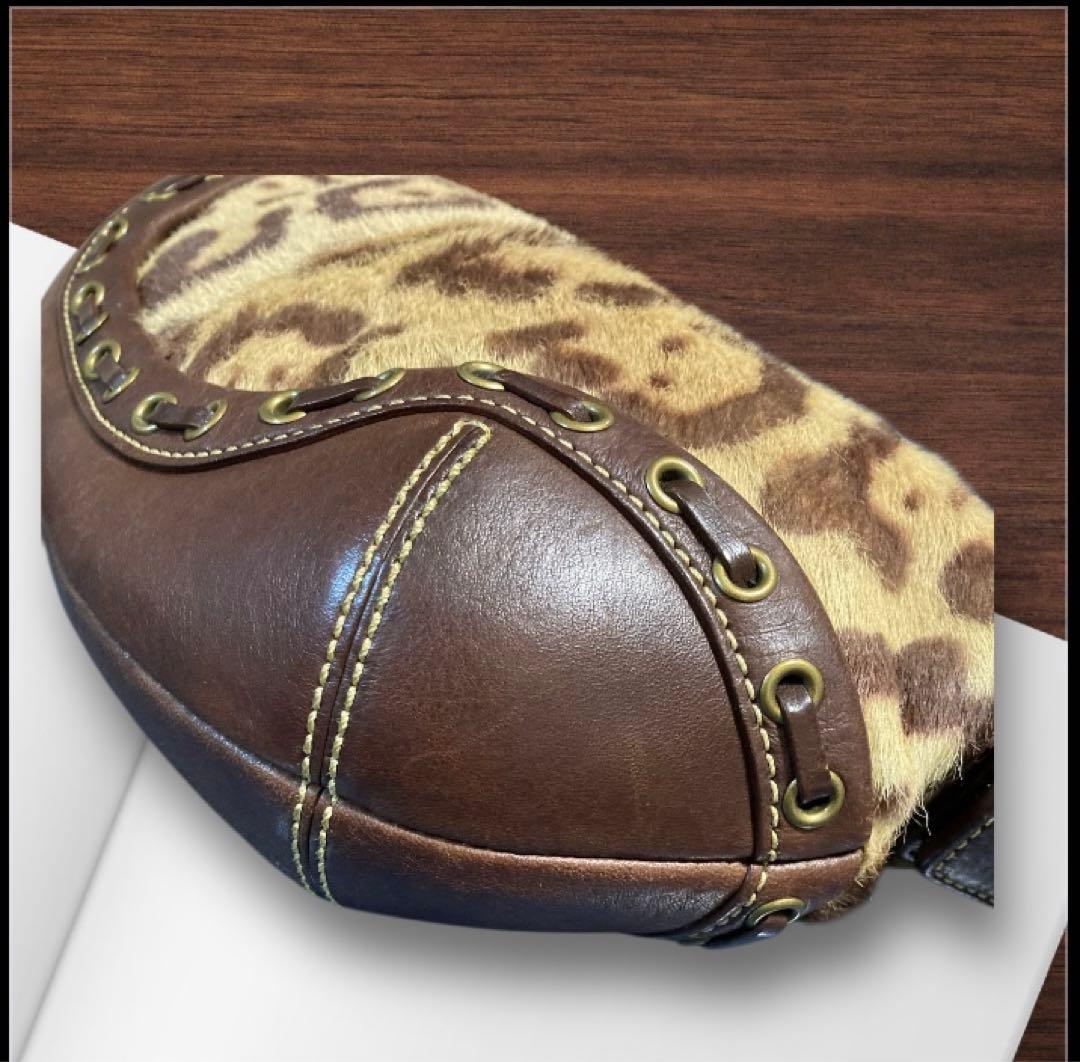【極美品・希少】COACH コーチ ハラコ レオパード ショルダーバッグ