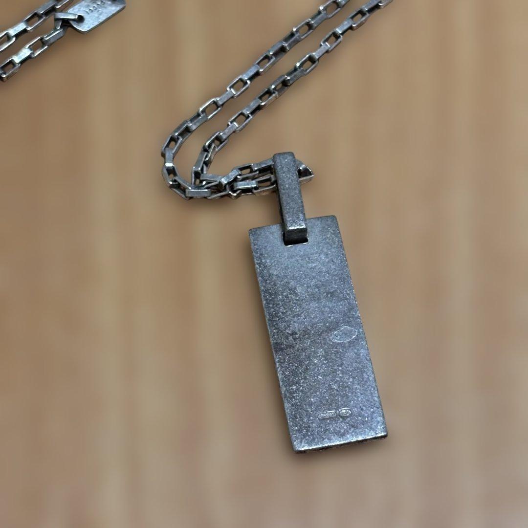 GUCCI ネックレス ロゴプレート シルバー925 ロゴ刻印 Gプレート