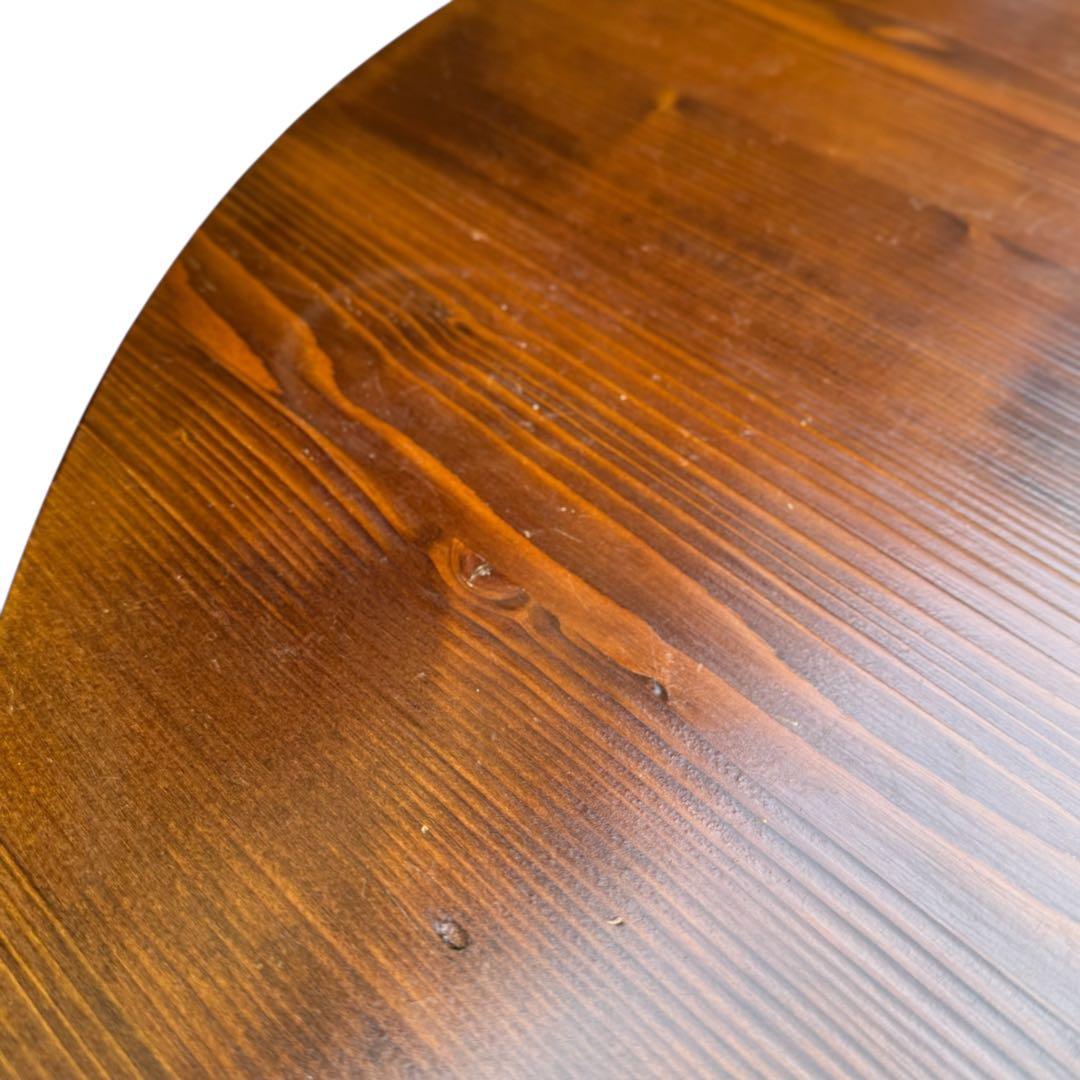 HR845 木目が素敵なレトロ　円卓　ちゃぶ台　125cm　シャビーシック