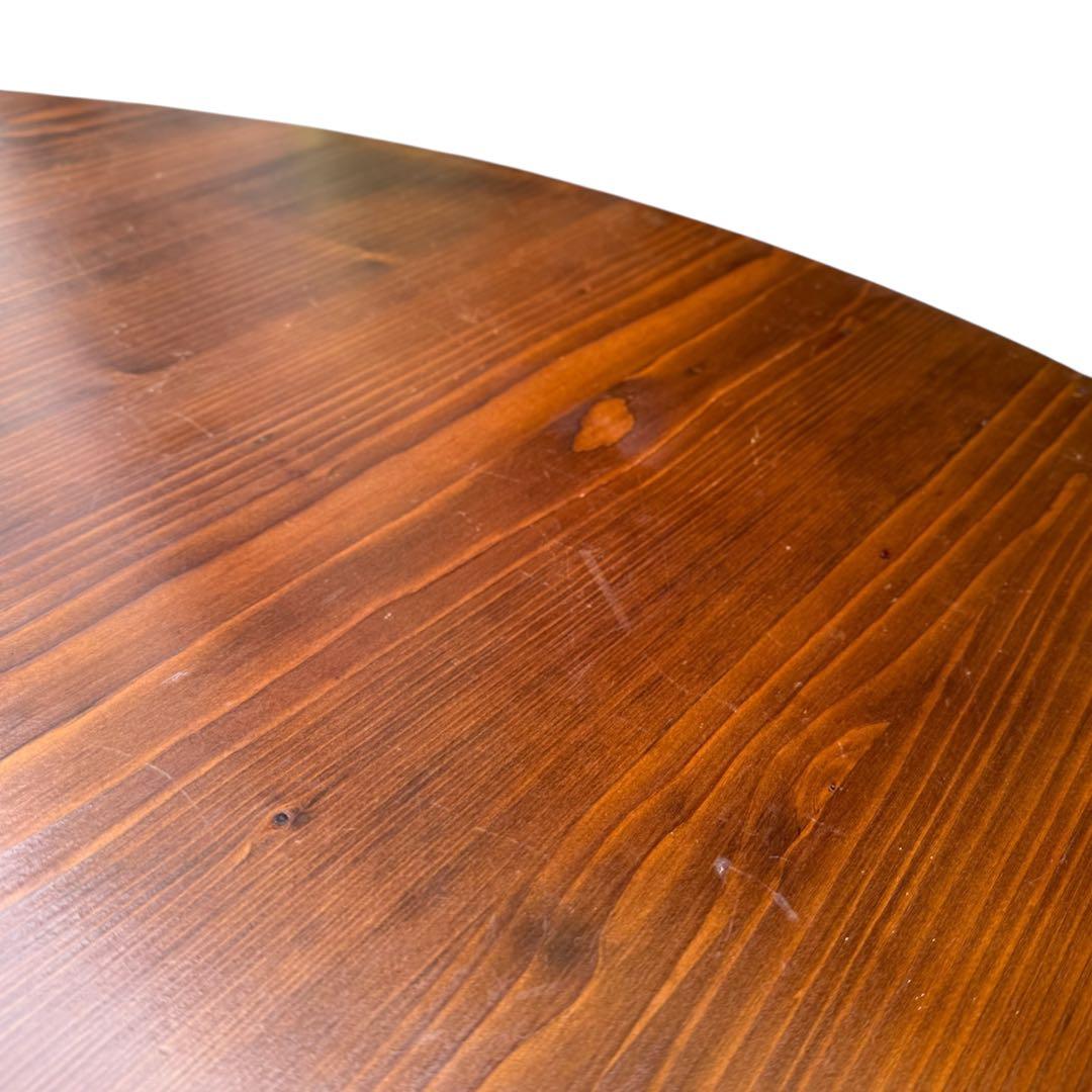 HR845 木目が素敵なレトロ　円卓　ちゃぶ台　125cm　シャビーシック