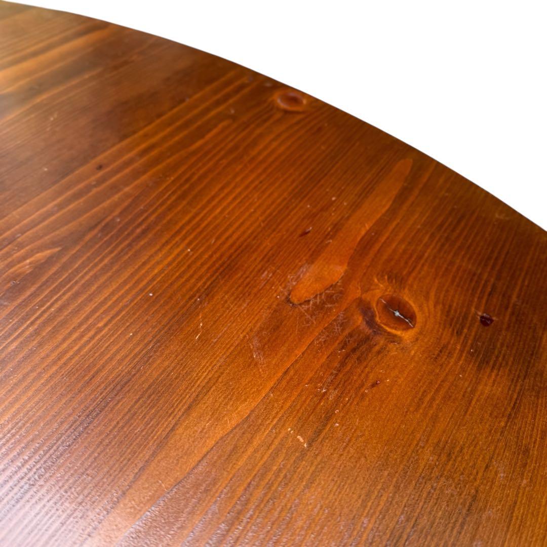 HR845 木目が素敵なレトロ　円卓　ちゃぶ台　125cm　シャビーシック