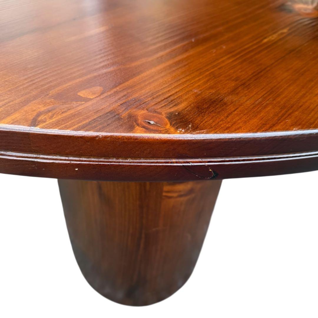 HR845 木目が素敵なレトロ　円卓　ちゃぶ台　125cm　シャビーシック