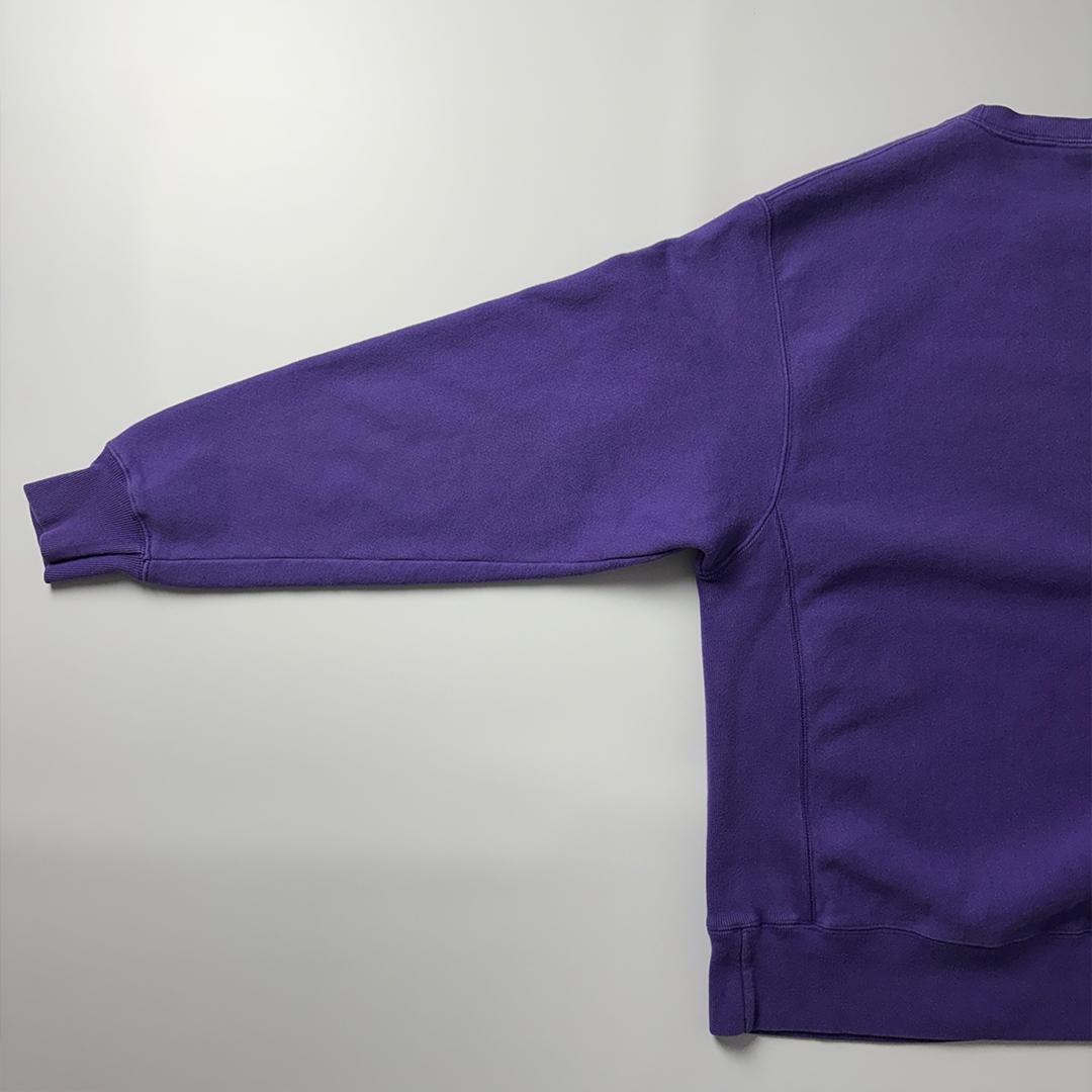 champion リバースウィーブ L パープル スウェット 無地 目あり