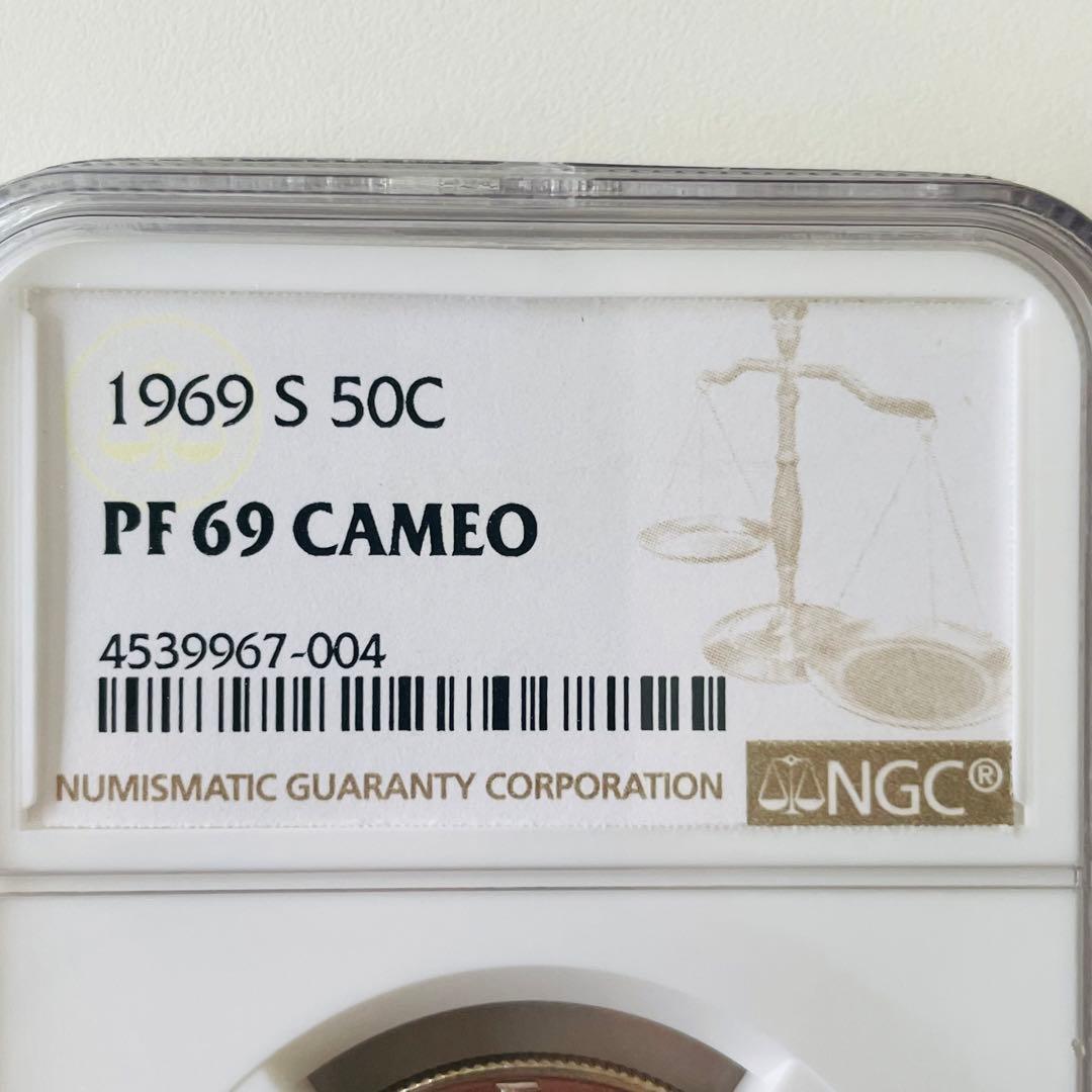1969 アメリカ　ハーフダラー　銀貨　ケネディ　NGC PF 69 CAMEO
