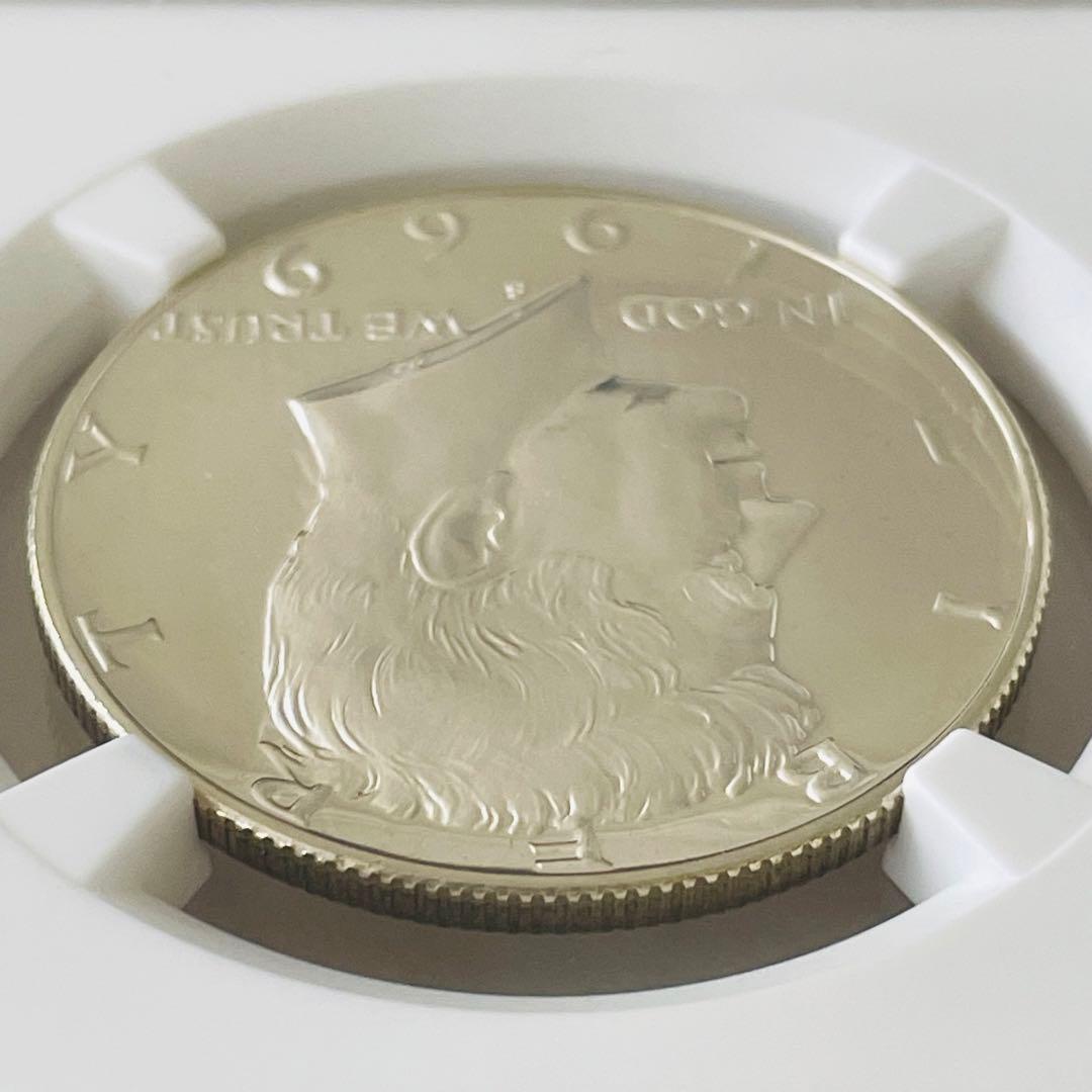 1969 アメリカ　ハーフダラー　銀貨　ケネディ　NGC PF 69 CAMEO