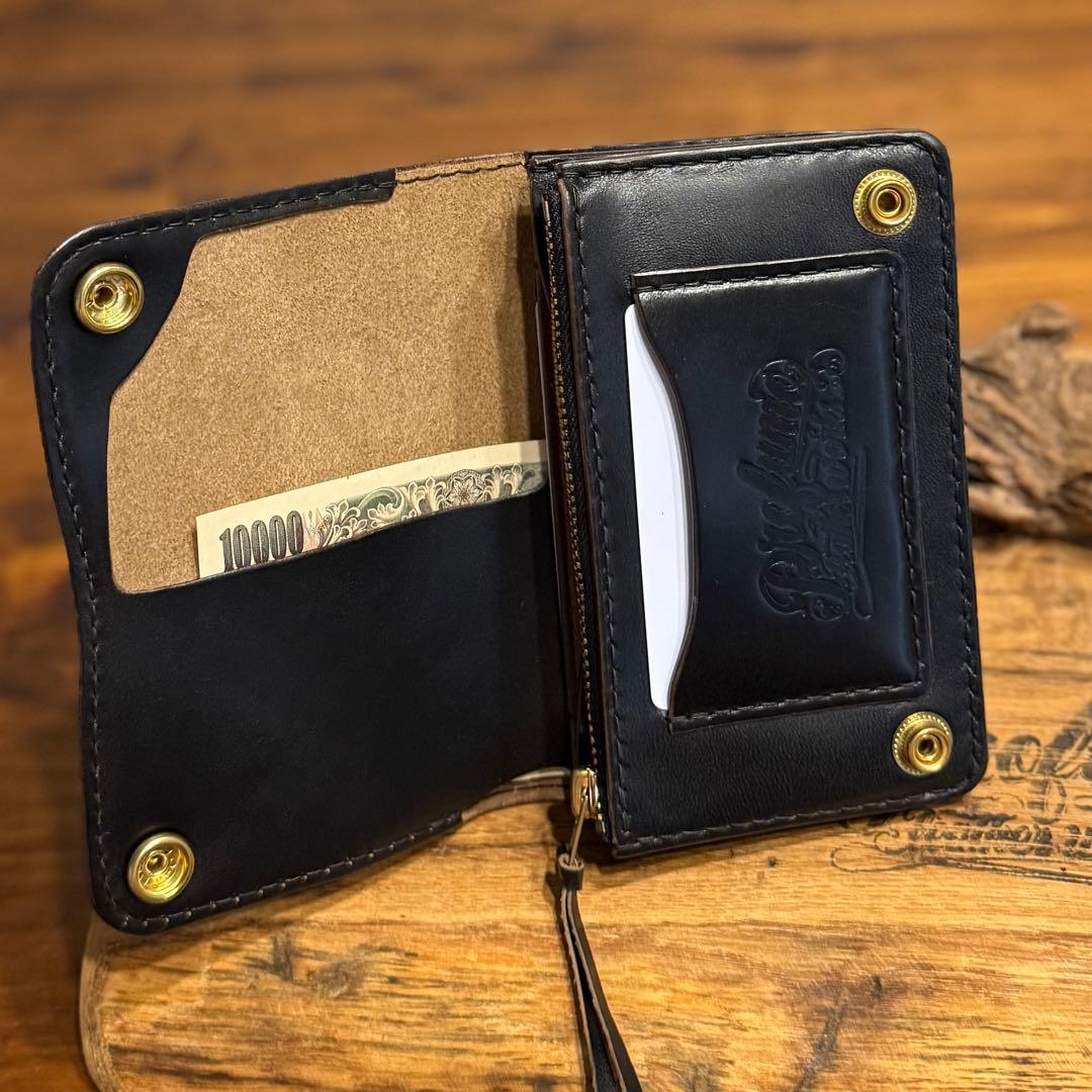 ショート トラッカーウォレット　『ホースバット　茶芯』