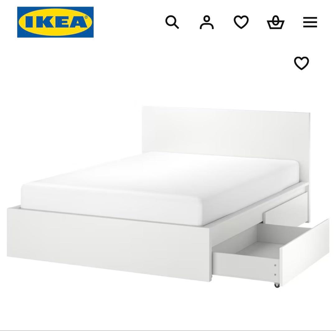 IKEA マルム ベッドフレーム 収納付き