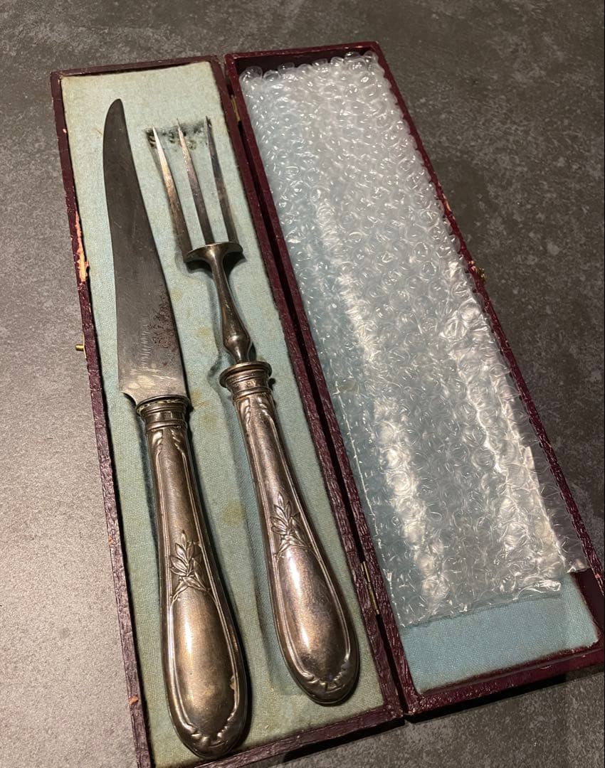 【1/18日まで価格】美品)アンティークナイフフォーク大　パリで購入本物