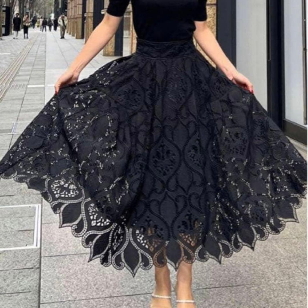 美品✨JENNE 総レース タック フレンチスカート