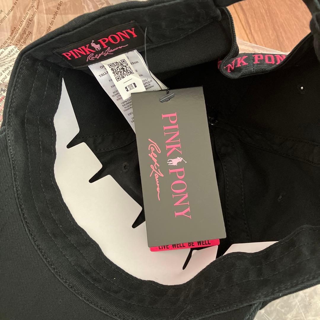 新品！ラルフローレン ピンクポニー キャップ ブラック×ピンク ロゴ