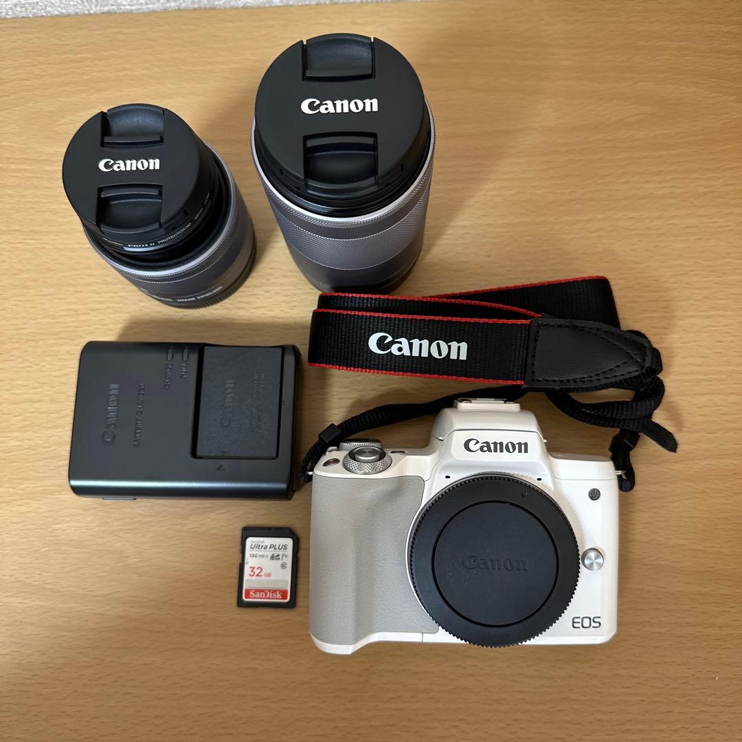 Canon EOS Kiss M ミラーレス一眼 2本レンズ付き