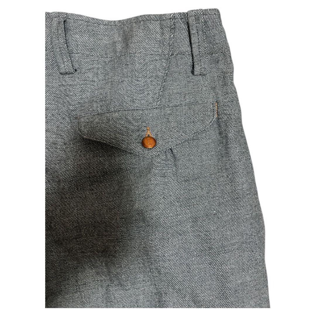 GIORGIO ARMANI 日本製 19年製 コットンリネン 2タックパンツ