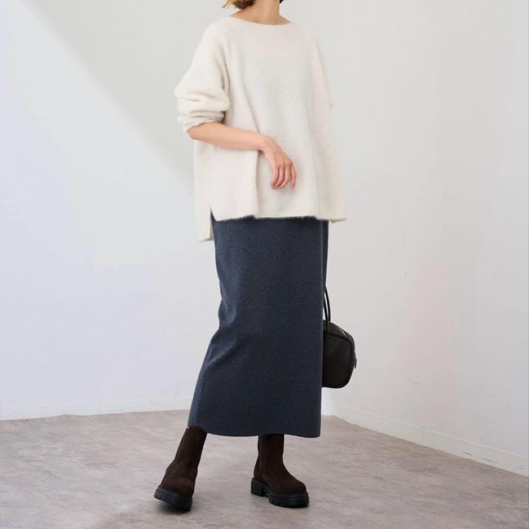 フレームワーク　FOX CASHMERE ボートネック プルオーバー　ホワイト