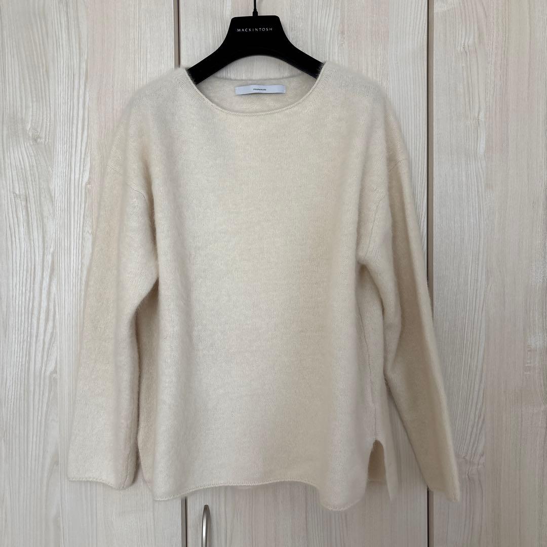 フレームワーク　FOX CASHMERE ボートネック プルオーバー　ホワイト