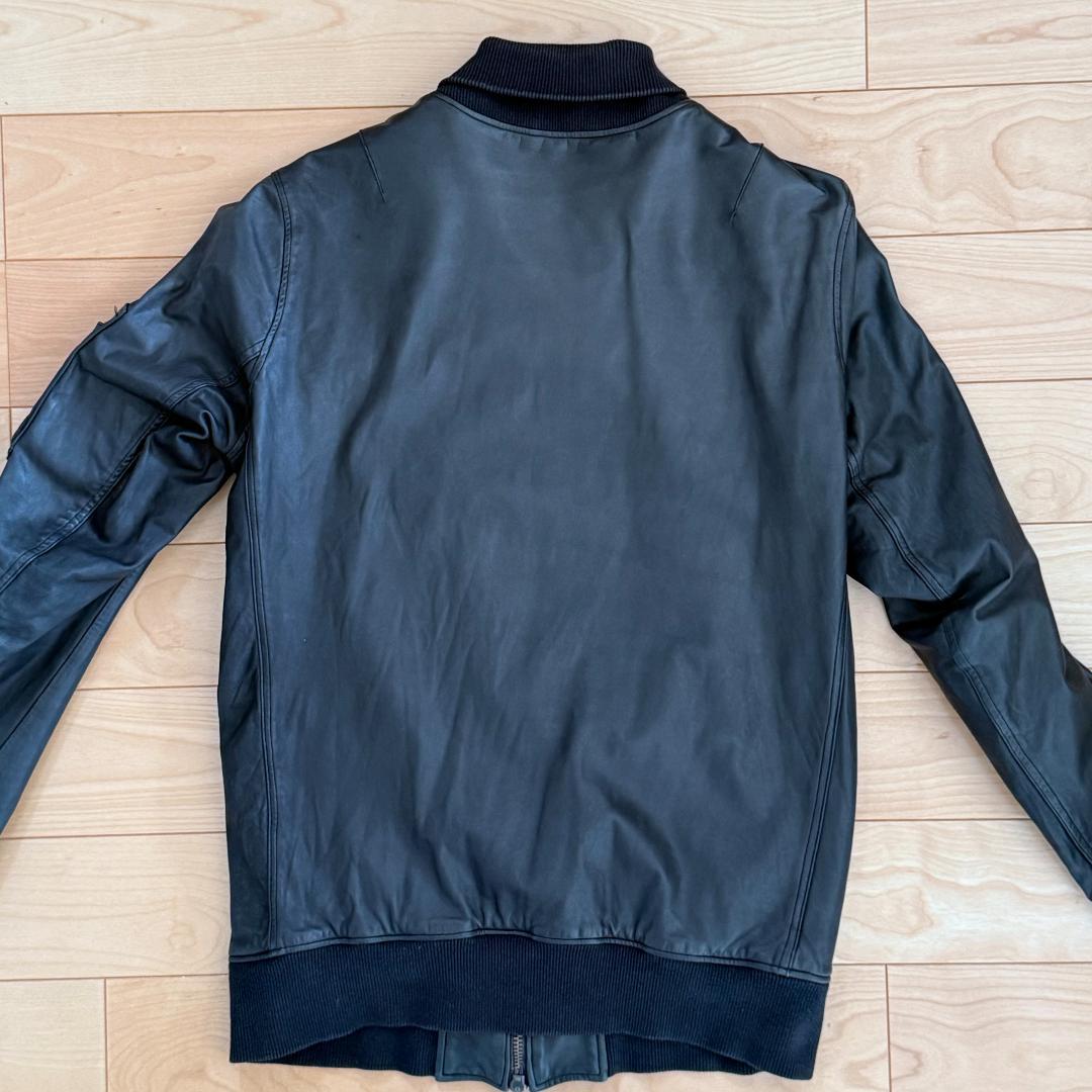 Sisii 牛革レザー MA-1 M 黒 ウォッシャブル 日本製 シングル シシ