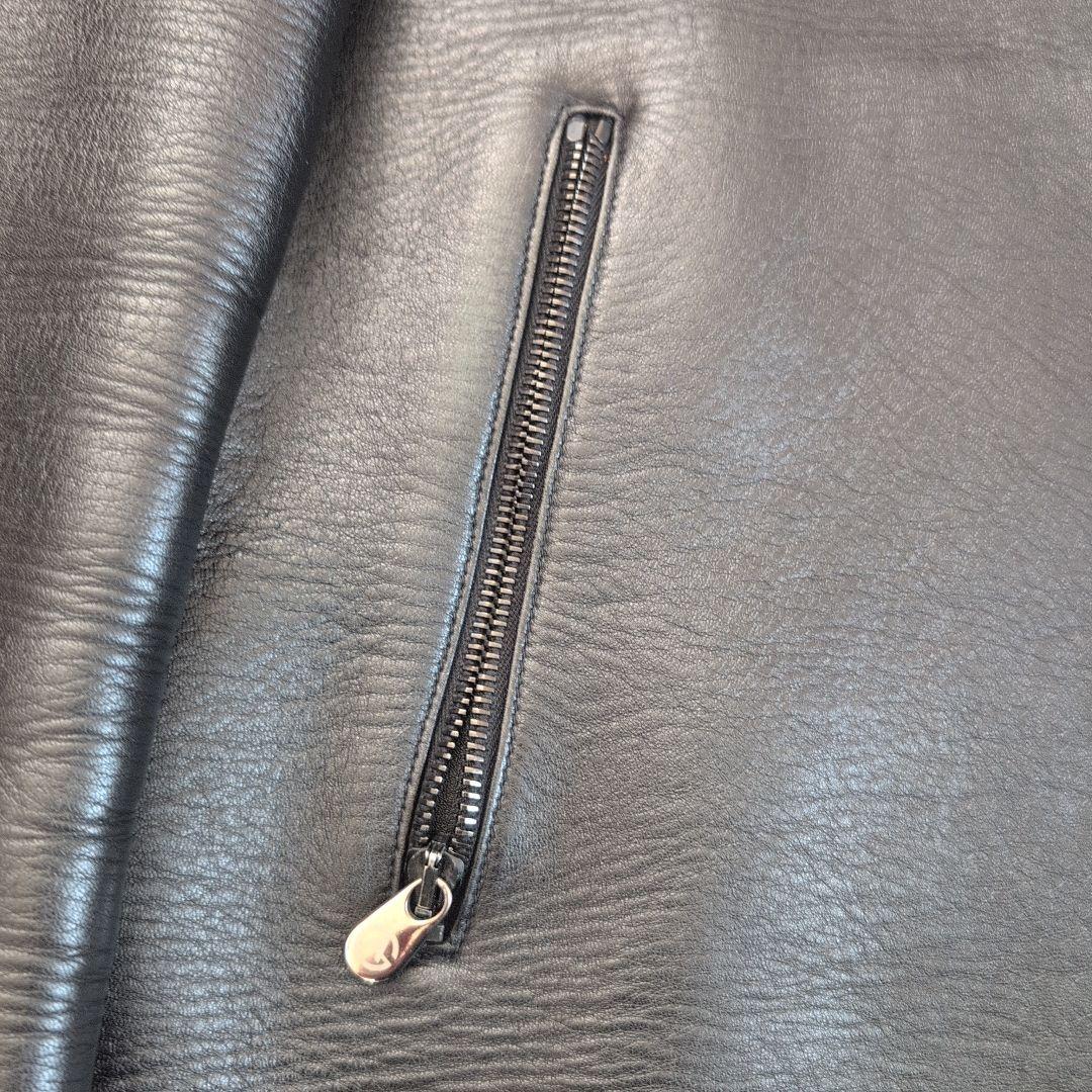 美品 アルマーニコレツォーニ 本革 革ジャン ライダース レザージャケット