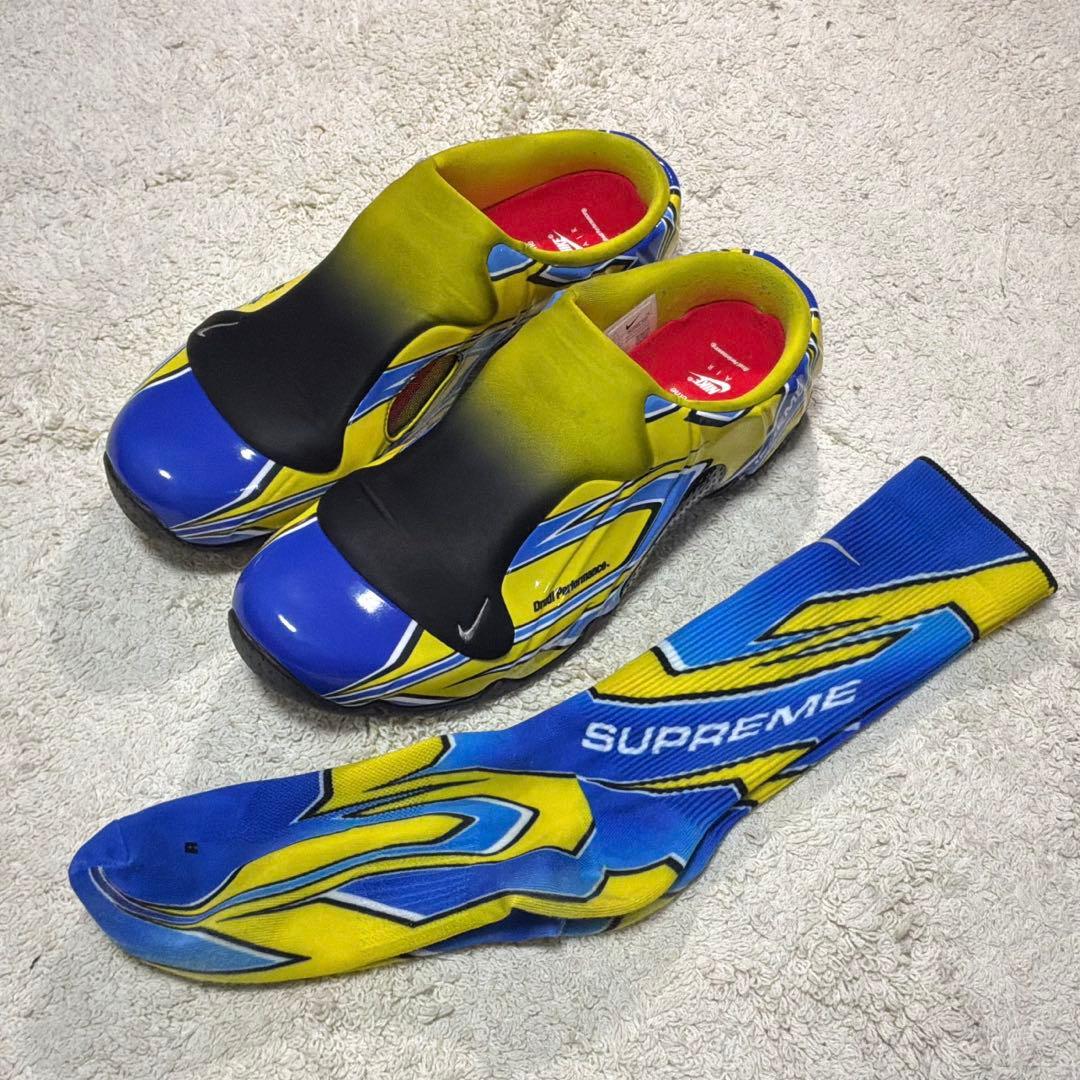 supreme Nike clogposite Yellow Blue ＋靴下