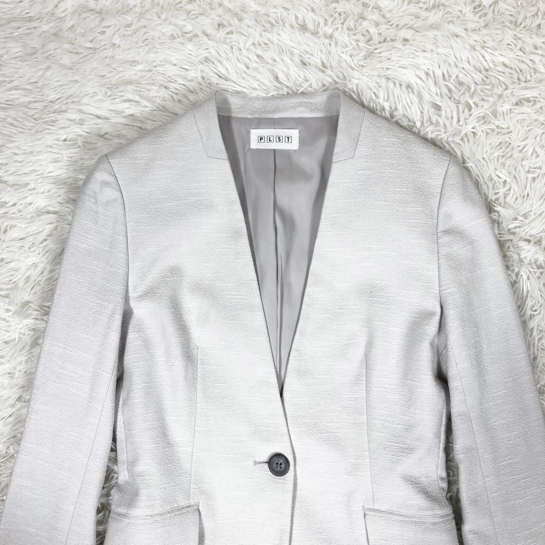 プラステ　セットアップスーツ　ウォッシャブル　スラブストレッチ　ノーカラー　XS