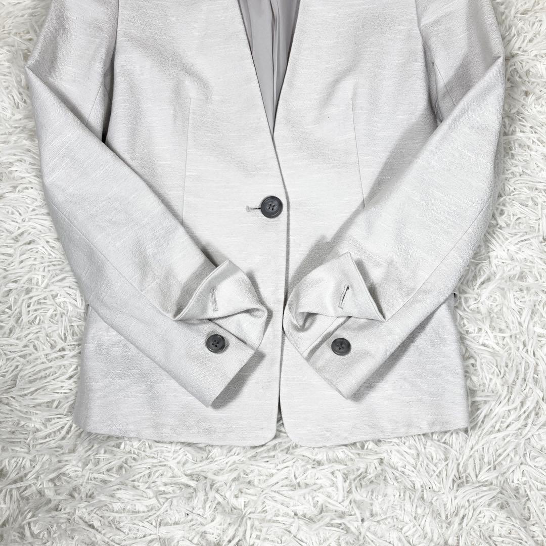 プラステ　セットアップスーツ　ウォッシャブル　スラブストレッチ　ノーカラー　XS