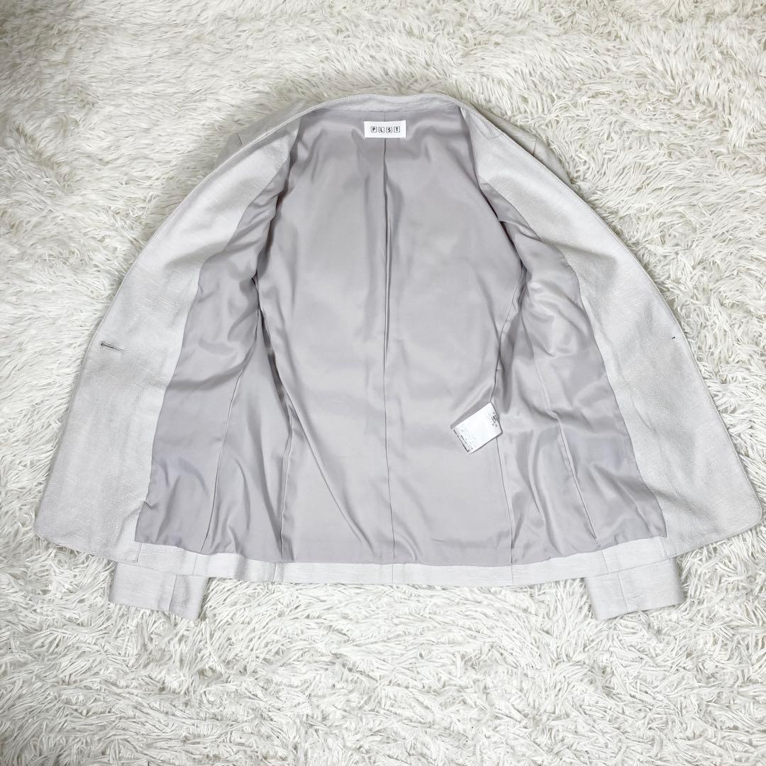 プラステ　セットアップスーツ　ウォッシャブル　スラブストレッチ　ノーカラー　XS