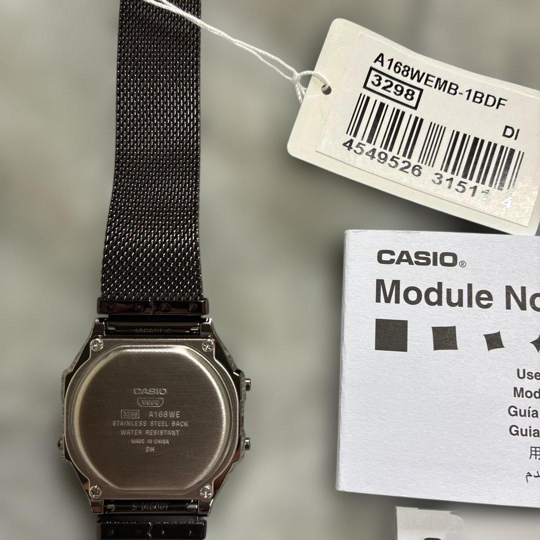 CASIO デジタル腕時計 A168WEMB-1BDF 3298 ブラック
