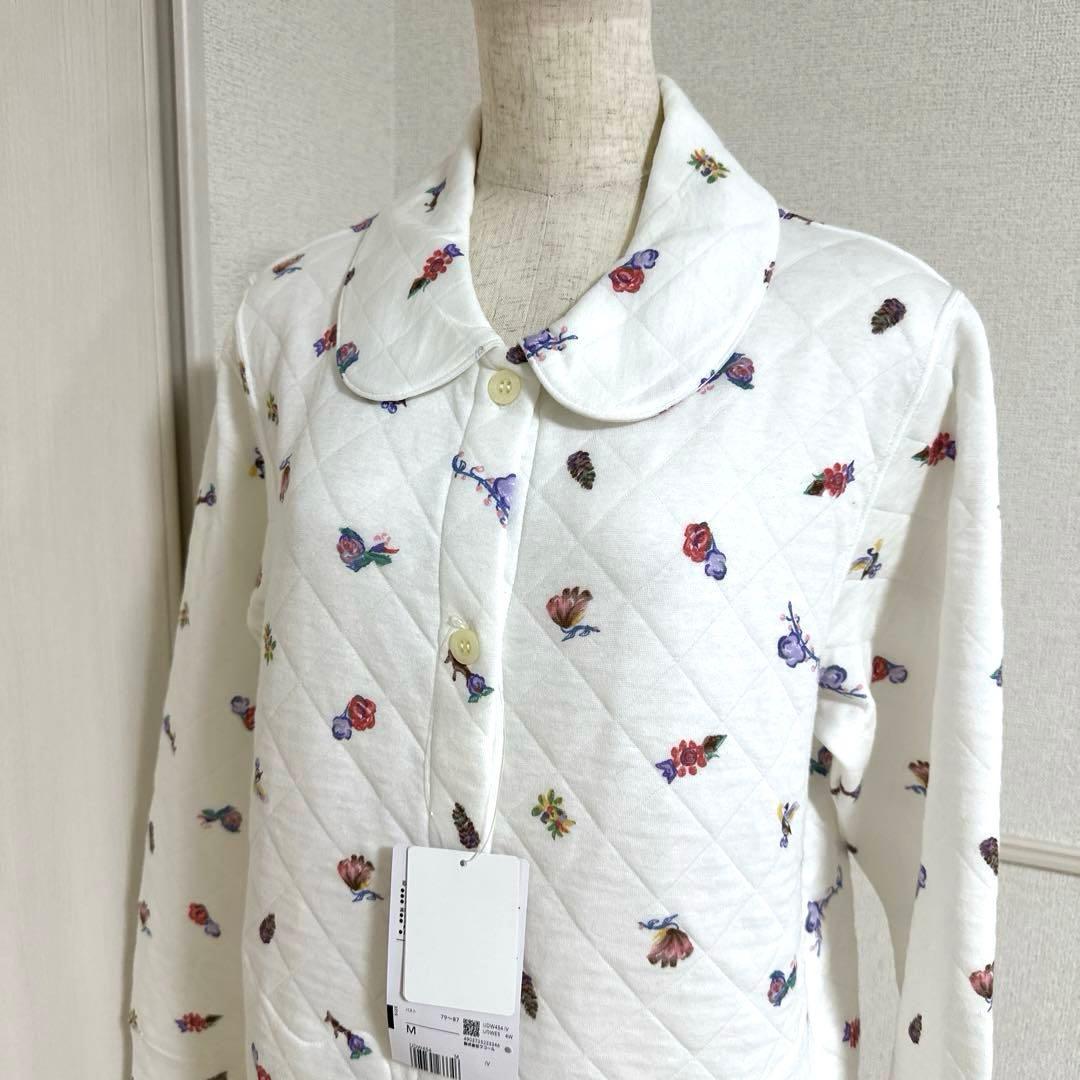 新品未使用タグ付　ワコールツモリチサト　保温性生地暖かキルティングパジャマM 白