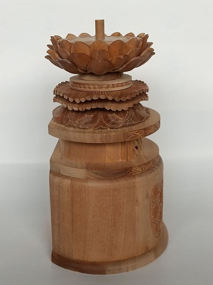 台座のみ 立像用#497 背切 円型 ◆白檀 木彫 仏像付属品