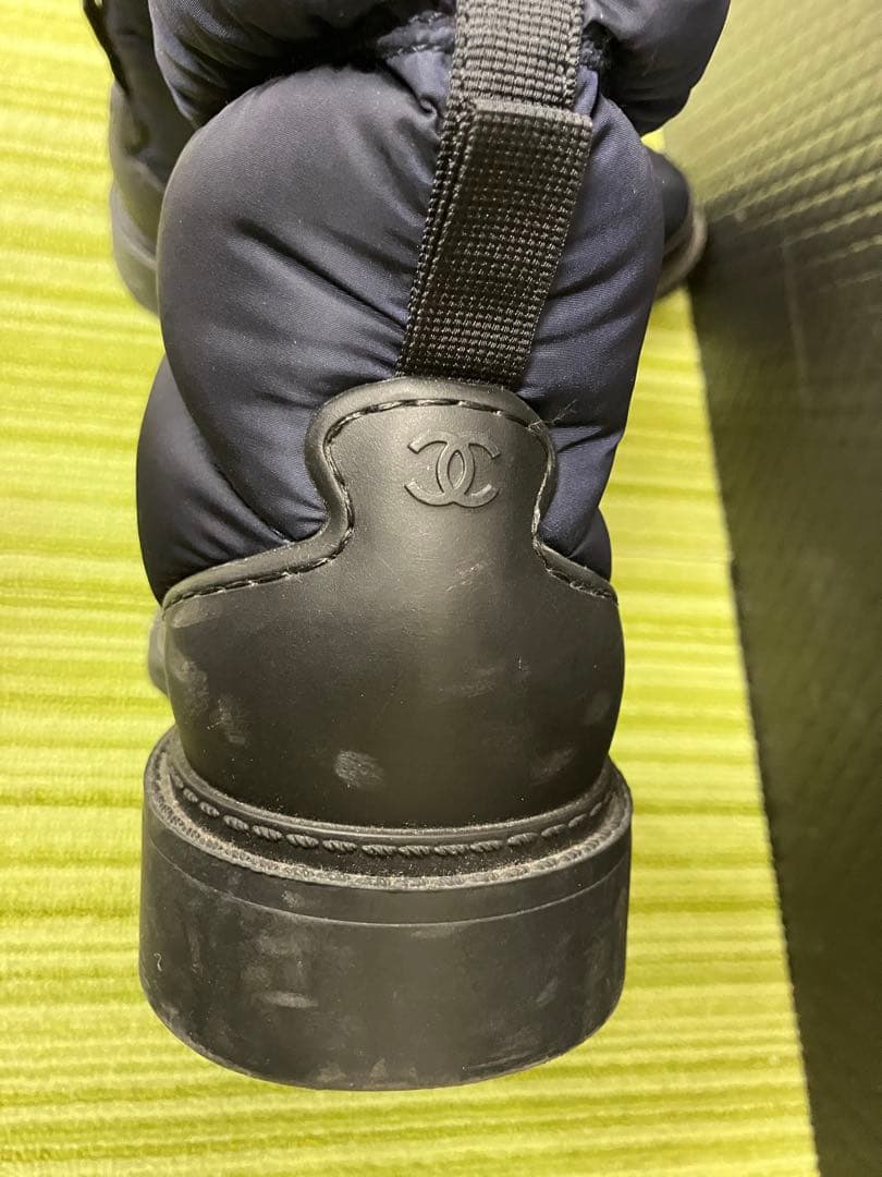シャネル ブラック スノーブーツ ココマーク 希少　ネイビー　37