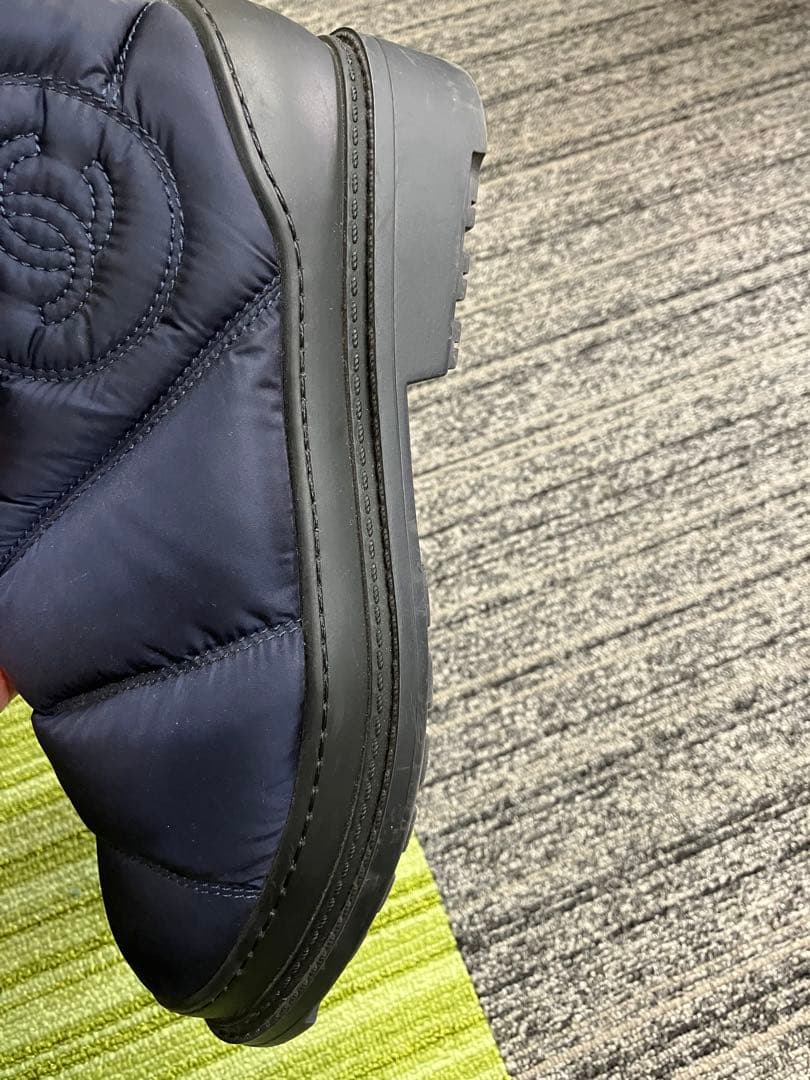 シャネル ブラック スノーブーツ ココマーク 希少　ネイビー　37