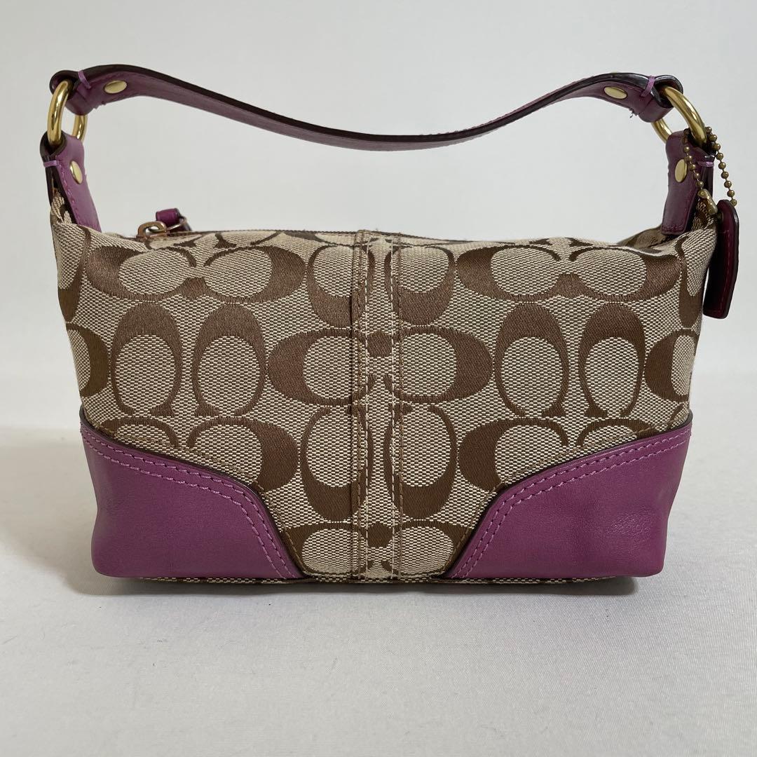 2512-112｜美品｜コーチ シグネチャー マルチポーチ パープル