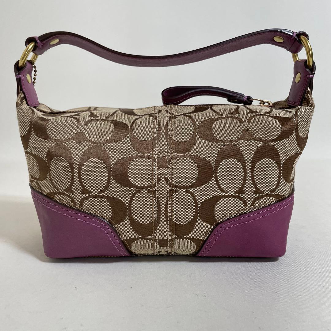 2512-112｜美品｜コーチ シグネチャー マルチポーチ パープル