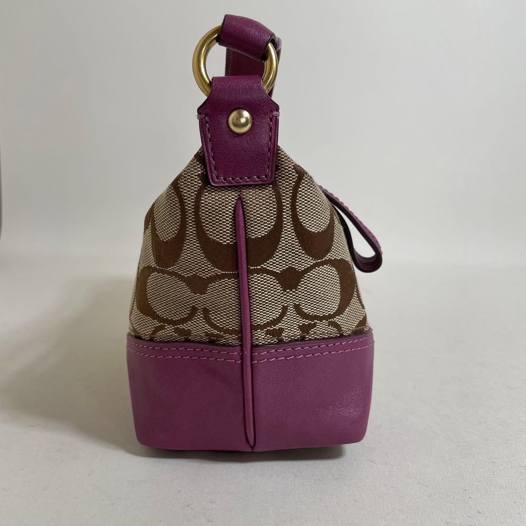 2512-112｜美品｜コーチ シグネチャー マルチポーチ パープル
