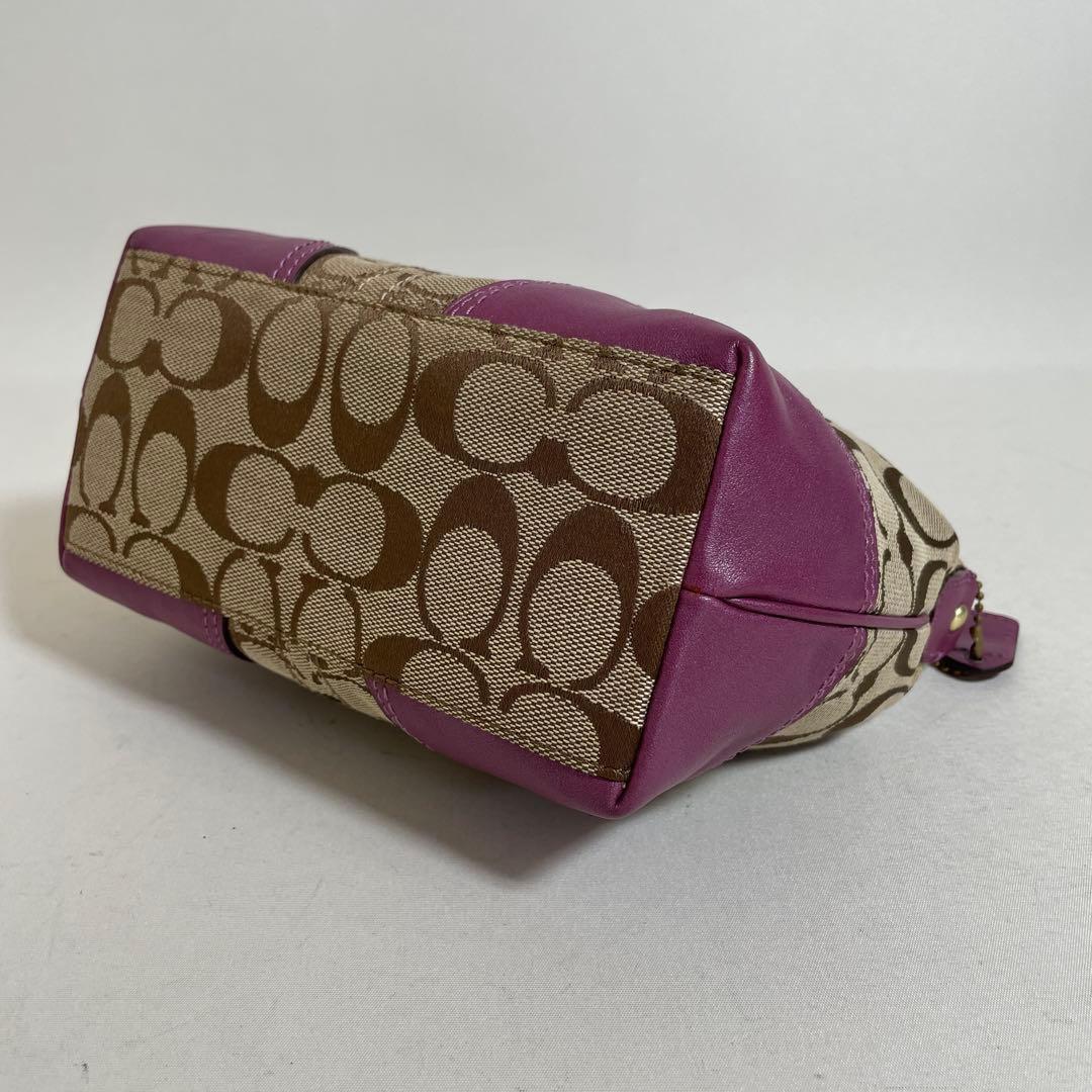 2512-112｜美品｜コーチ シグネチャー マルチポーチ パープル
