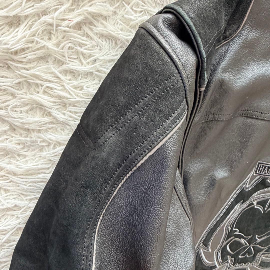 XLサイズ　ハーレーダビッドソン　ライダースジャケット　牛革　切替