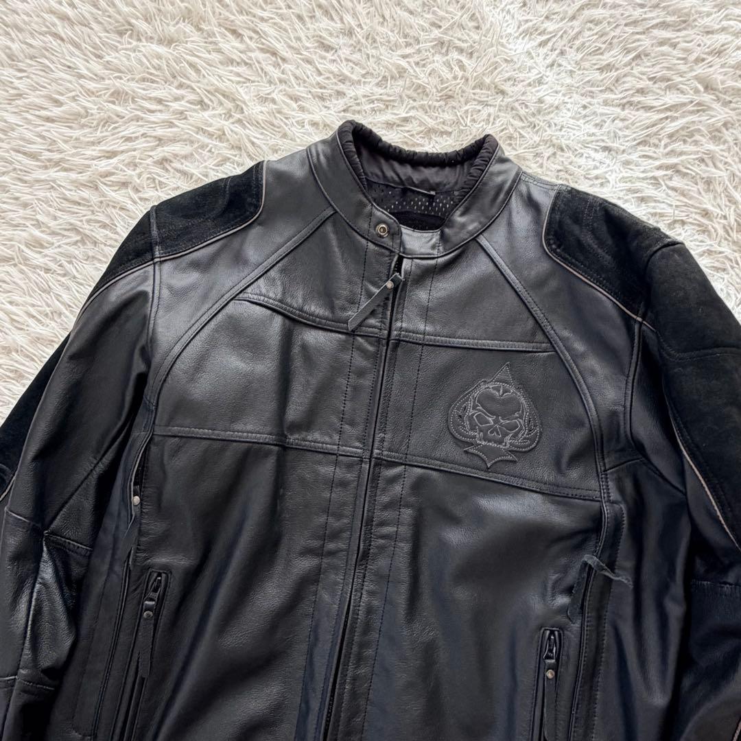XLサイズ　ハーレーダビッドソン　ライダースジャケット　牛革　切替