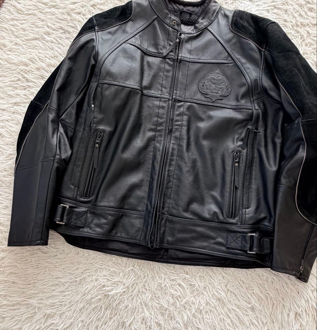 XLサイズ　ハーレーダビッドソン　ライダースジャケット　牛革　切替